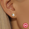 Wholesale S925 Sterling Silver Women's Geometric Flower Stud Earrings With Electroplating