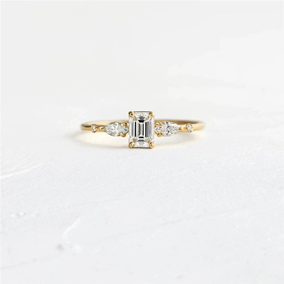 Wholesale S925 Sterling Silver Women's Irregular Geometric Fashion Luxury Personality Wedding Ring With Zirconia