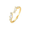 Wholesale S925 Sterling Silver Women's Light Luxury Elegant Hollow Open Ring With Star Dot Zircon Electroplated Geometric Design