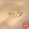 Wholesale S925 Sterling Silver Women's Light Luxury Elegant Hollow Open Ring With Star Dot Zircon Electroplated Geometric Design