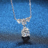 Wholesale S925 Sterling Silver Women's Light Luxury Tassel Necklace With Moissanite Inlay And Crown Pattern