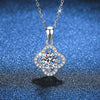 Wholesale S925 Sterling Silver Women's Necklace With Classic Clover Diamond Pendant And Cross Clavicle Chain Electroplated Flower Pattern