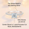 Wholesale S925 Sterling Silver Women's Ring With Micro Inlaid Moissanite Four Claw Setting Square Shape Geometric Design Electroplating Finish