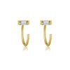 Wholesale S925 Sterling Silver Women's Simple High End Ear Studs With U Shape Design And Diamond Treatment Process