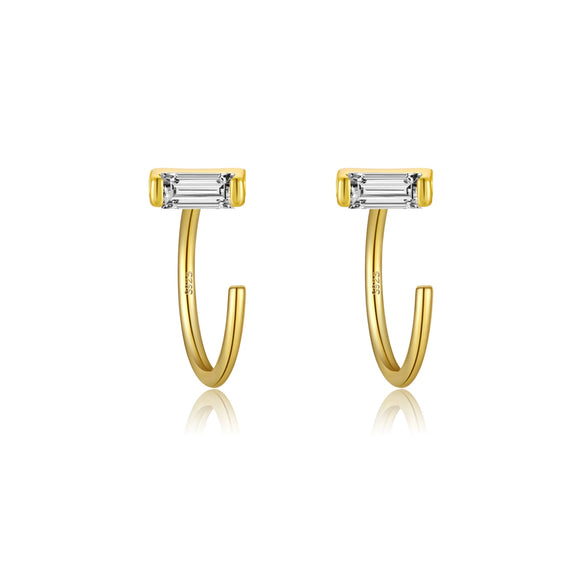 Wholesale S925 Sterling Silver Women's Simple High End Ear Studs With U Shape Design And Diamond Treatment Process