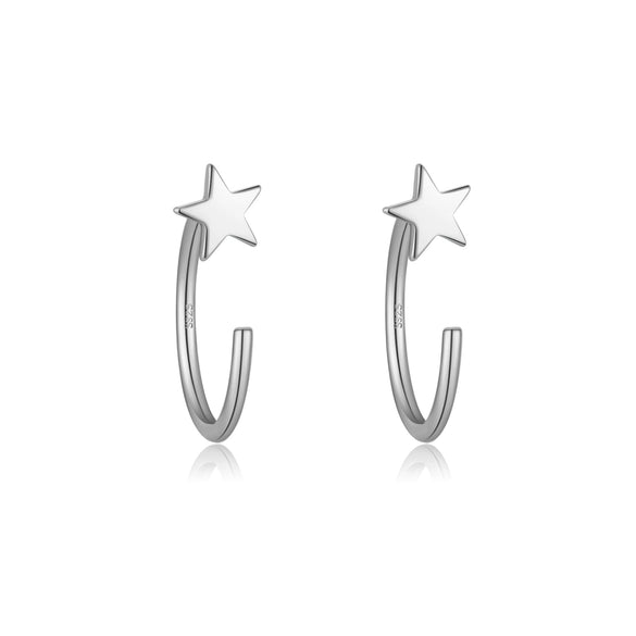 Wholesale S925 Sterling Silver Women's Simple High End Ear Studs With U Shape Design And Diamond Treatment Process