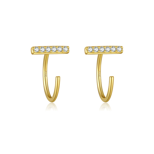 Wholesale S925 Sterling Silver Women's Simple High End Ear Studs With U Shape Design And Diamond Treatment Process