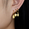 Wholesale S925 Sterling Silver Women's Square Heart Geometric Earrings With Zirconia