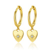 Wholesale S925 Sterling Silver Women's Square Heart Geometric Earrings With Zirconia