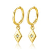 Wholesale S925 Sterling Silver Women's Square Heart Geometric Earrings With Zirconia