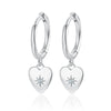 Wholesale S925 Sterling Silver Women's Square Heart Geometric Earrings With Zirconia