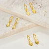 Wholesale S925 Sterling Silver Women's Square Heart Geometric Earrings With Zirconia