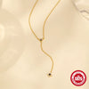 Wholesale S925 Sterling Silver Yshaped Geometric Diamondencrusted Electroplated Clavicle Chain Necklace For Women