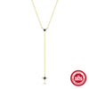 Wholesale S925 Sterling Silver Yshaped Geometric Diamondencrusted Electroplated Clavicle Chain Necklace For Women