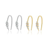 Wholesale S925 Sterling Silver Zircon Climber Earrings With Geometric Design And Electroplating Platinum 18K Gold For Women