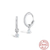Wholesale S925 Sterling Silver Zircon Earrings With Pendant Triple Perforated Geometric Highend Fashion Women's Earrings
