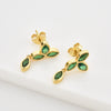 Wholesale S925 Sterling Silver Zircon Hanging Chain Earring With Plant Flower Design And Platinum Or 18K Gold Electroplating