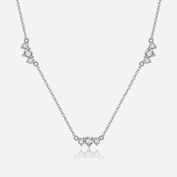 Wholesale S925 Sterling Silver Zircon Women's Clavicle Chain With Geometric Pattern And Electroplating Process