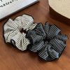 Wholesale Satin Handmade Black And White Striped Hair Ring For Women