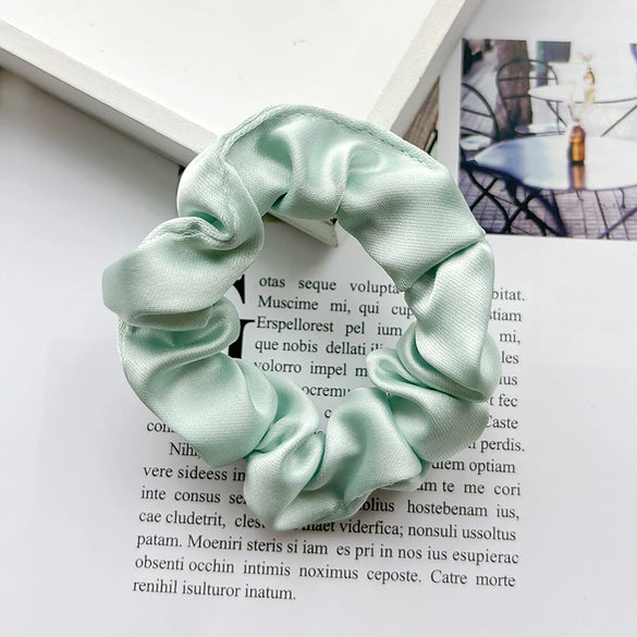 Wholesale Satin Handmade Minimalist High Elasticity Solid Color Hair Ring