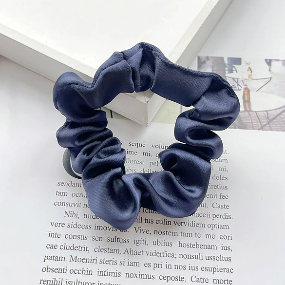 Wholesale Satin Handmade Minimalist High Elasticity Solid Color Hair Ring
