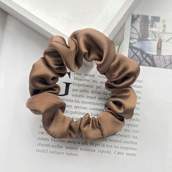Wholesale Satin Handmade Minimalist High Elasticity Solid Color Hair Ring