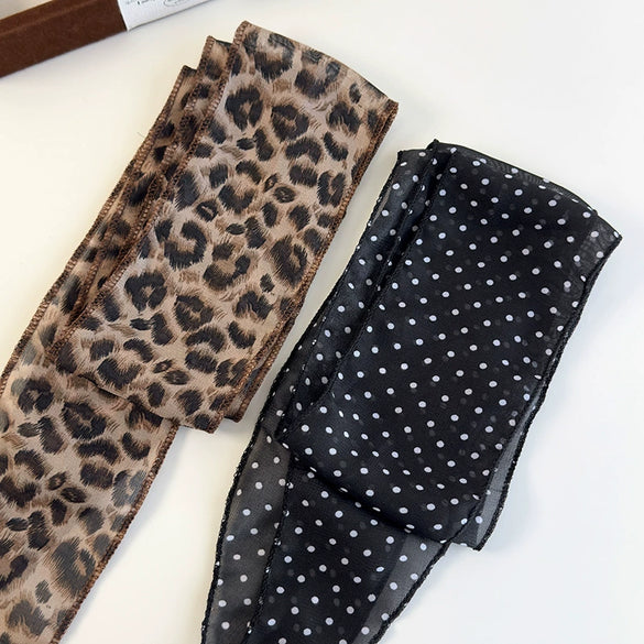 Wholesale Scarf Polyester Chiffon Leopard Print Polar Dot Tie Dye Fashion Niche Highend
