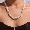 Wholesale Seamless Highlight Shijia Beads Double Layer Necklace Stainless Steel And Titanium Steel Geometric Pattern Electroplating For Women