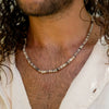 Wholesale Seashell And Stainless Steel Geometric Handmade Oshaped Chain Men's Vintage Clavicle Necklace