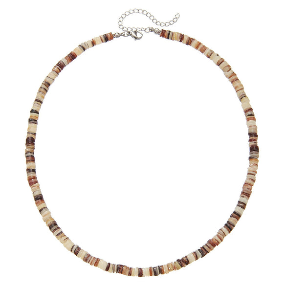 Wholesale Seashell And Stainless Steel Geometric Handmade Oshaped Chain Men's Vintage Clavicle Necklace