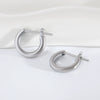 Wholesale Semicircular Geometric Smooth Minimalist Copper Electroplated Hoop Earrings For Women