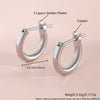 Wholesale Semicircular Geometric Smooth Minimalist Copper Electroplated Hoop Earrings For Women