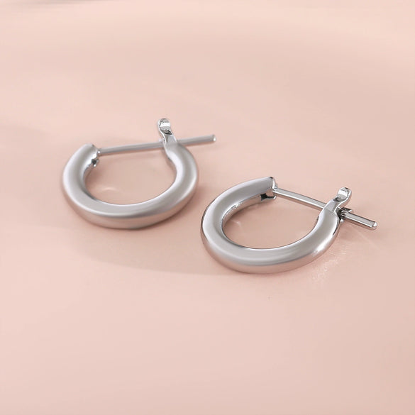 Wholesale Semicircular Geometric Smooth Minimalist Copper Electroplated Hoop Earrings For Women
