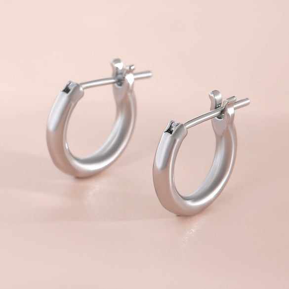 Wholesale Semicircular Geometric Smooth Minimalist Copper Electroplated Hoop Earrings For Women