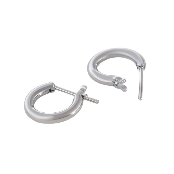 Wholesale Semicircular Geometric Smooth Minimalist Copper Electroplated Hoop Earrings For Women