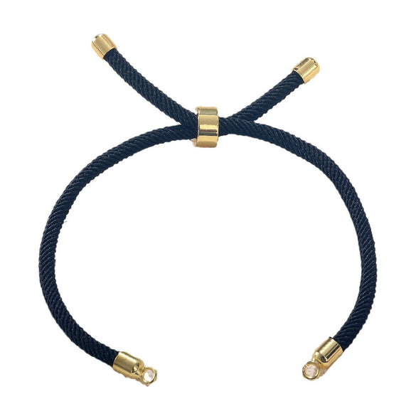 Wholesale Semifinished Milan Wire Bracelet Copperplated Real Gold Jewelry With Adjustable Diy Braided Rope