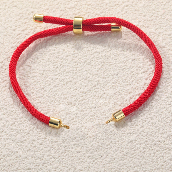 Wholesale Semifinished Milan Wire Bracelet Copperplated Real Gold Jewelry With Adjustable Diy Braided Rope