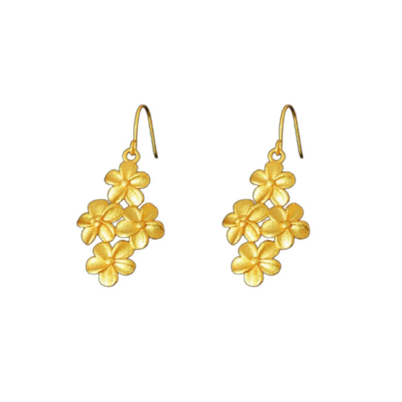 Wholesale Shajin Flower Ear Hooks Electroplated Light Luxury Earrings
