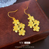 Wholesale Shajin Flower Ear Hooks Electroplated Light Luxury Earrings