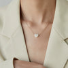 Wholesale Shell And Titanium Steel Heart And Geometric Pattern Necklace With Electroplating For Women