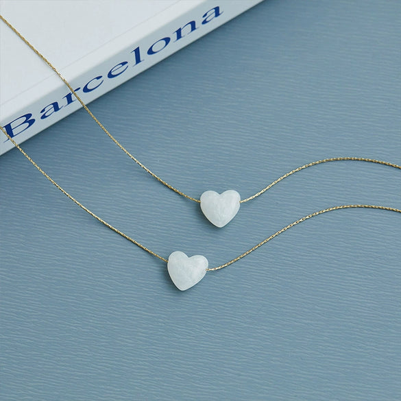 Wholesale Shell And Titanium Steel Heart And Geometric Pattern Necklace With Electroplating For Women