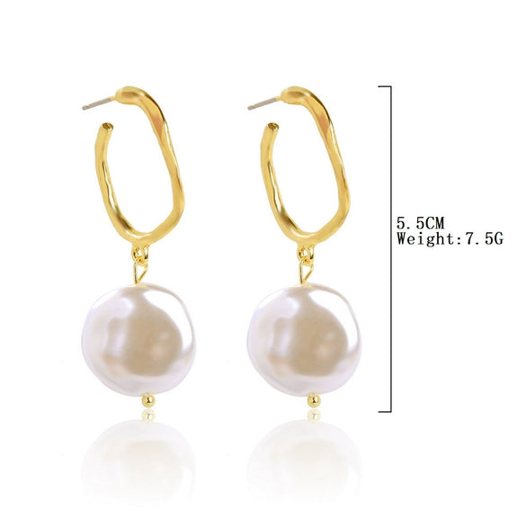 Wholesale Shell Earrings Handmade Geometric Natural Style Alloy Stainless Steel
