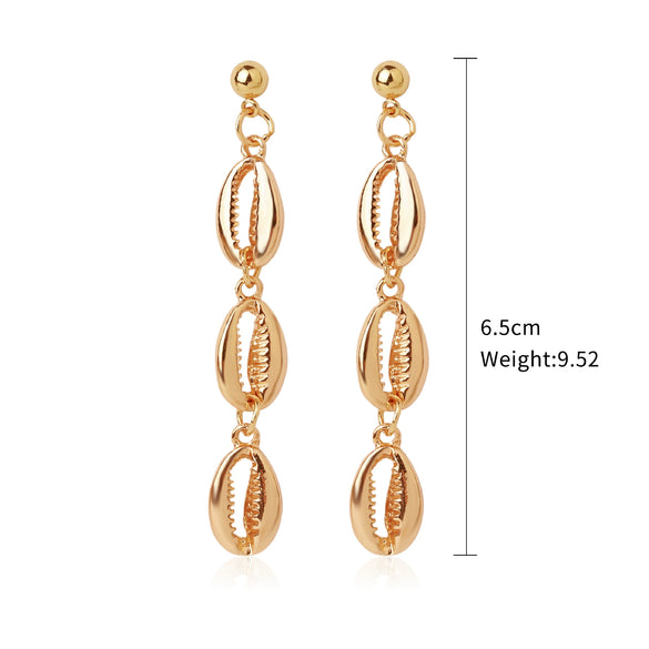 Wholesale Shell Earrings Handmade Geometric Natural Style Alloy Stainless Steel