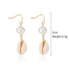 Wholesale Shell Earrings Handmade Geometric Natural Style Alloy Stainless Steel