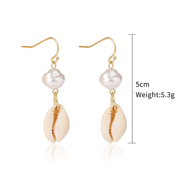Wholesale Shell Earrings Handmade Geometric Natural Style Alloy Stainless Steel