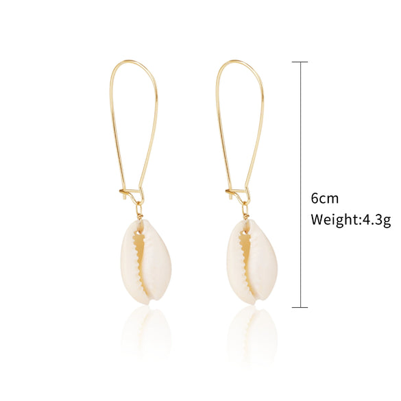 Wholesale Shell Earrings Handmade Geometric Natural Style Alloy Stainless Steel