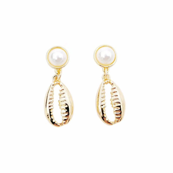 Wholesale Shell Earrings Handmade Geometric Natural Style Alloy Stainless Steel