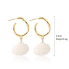 Wholesale Shell Earrings Handmade Geometric Natural Style Alloy Stainless Steel