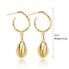 Wholesale Shell Earrings Handmade Geometric Natural Style Alloy Stainless Steel