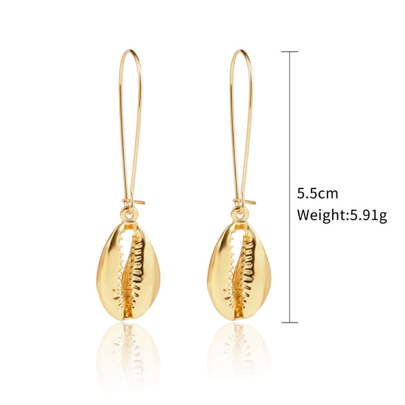 Wholesale Shell Earrings Handmade Geometric Natural Style Alloy Stainless Steel